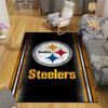 Steelers logo Flannel Printed Carpet, Home Sofa Decoration for Living Room & Bedroom, Non‑Slip Play Flannel Floor Mat for Game Room