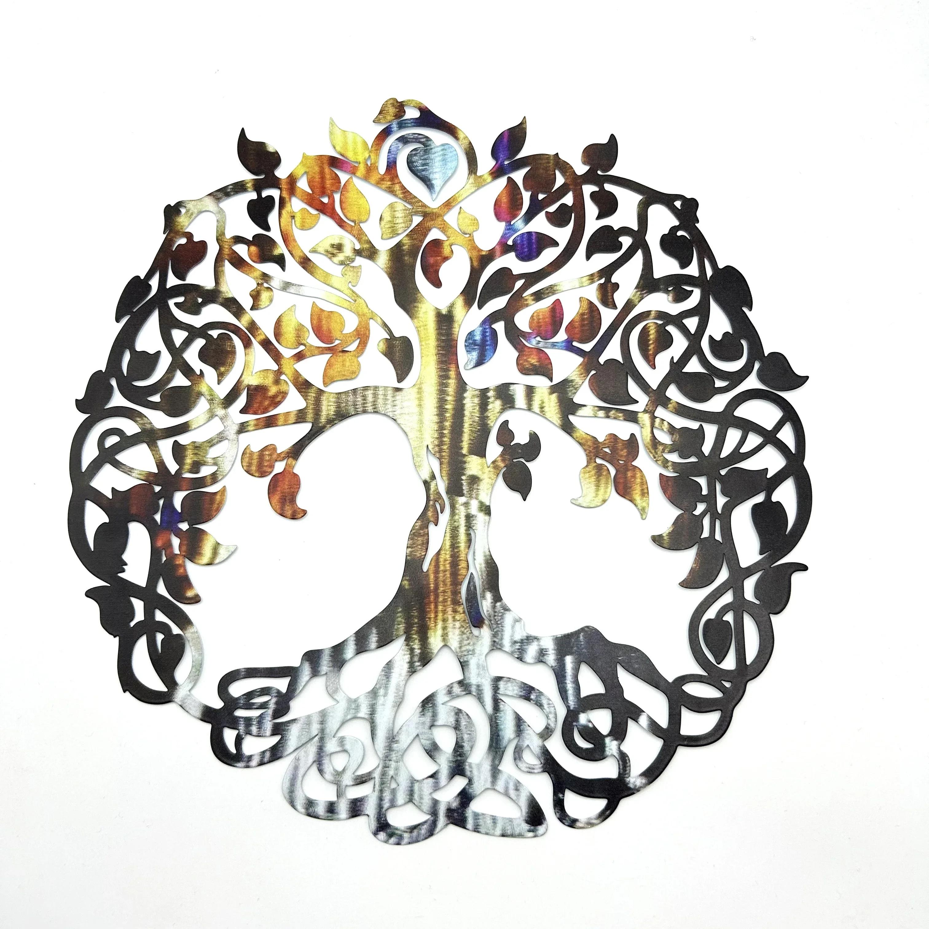 

Стильное 1шт Металлическое Дерево Жизни Искусство - Металлические Изделия для Стены. Элегантный декор для сада на открытом воздухе и настенных украшений для сцены светло-серый