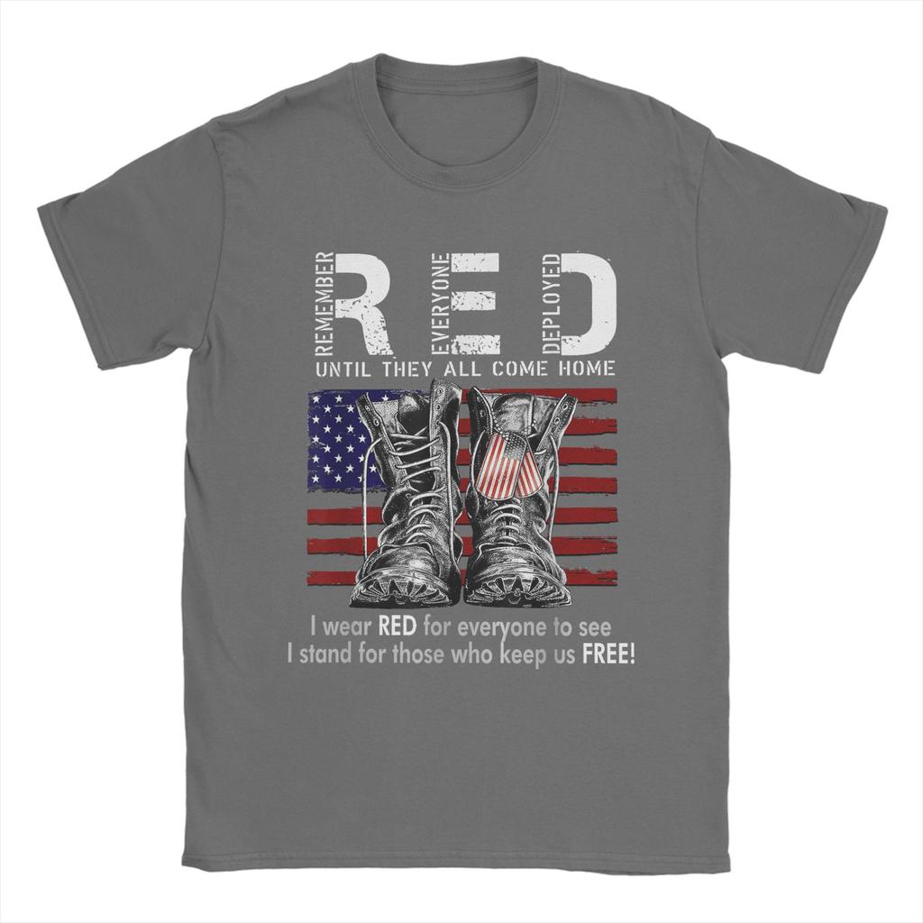On Friday We Wear Red Military RED Friday Military Remember Everyone Deployed TShirt Unisex Tee Shirt Crewneck Short Sleeve