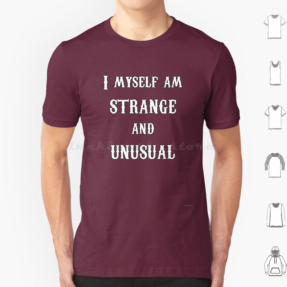 Strange And UnusualWhite Text T Shirt 6xl Cotton Cool Tee Strange And Unusual Strange Unusual Lydia Lydia Deetz Beetle Ghost