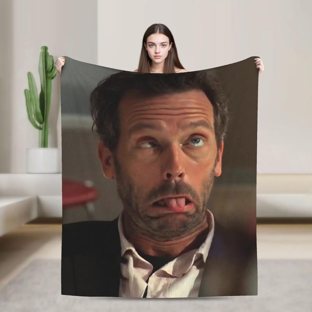 House MD Dr Gregory House Fashion Blanket Cozy Soft Throw Fashion Blankets for Bed Multi-size Quilt