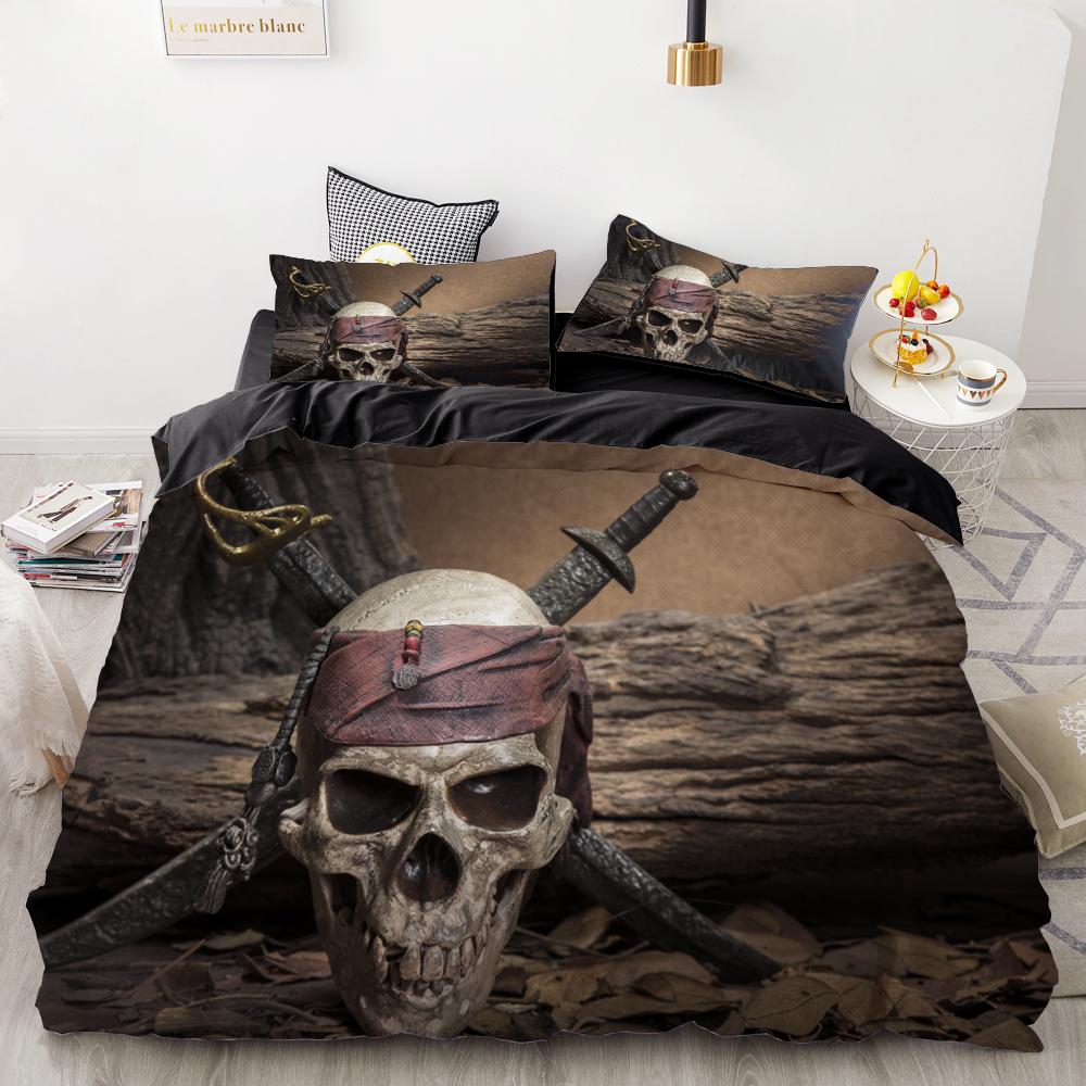 Luxury Bedding Sets 3D Custom,Duvet Cover Set Queen/King,Quilt/Blanket Cover Set,3 PCS Bed Se,halloween Skull  Bed Linen