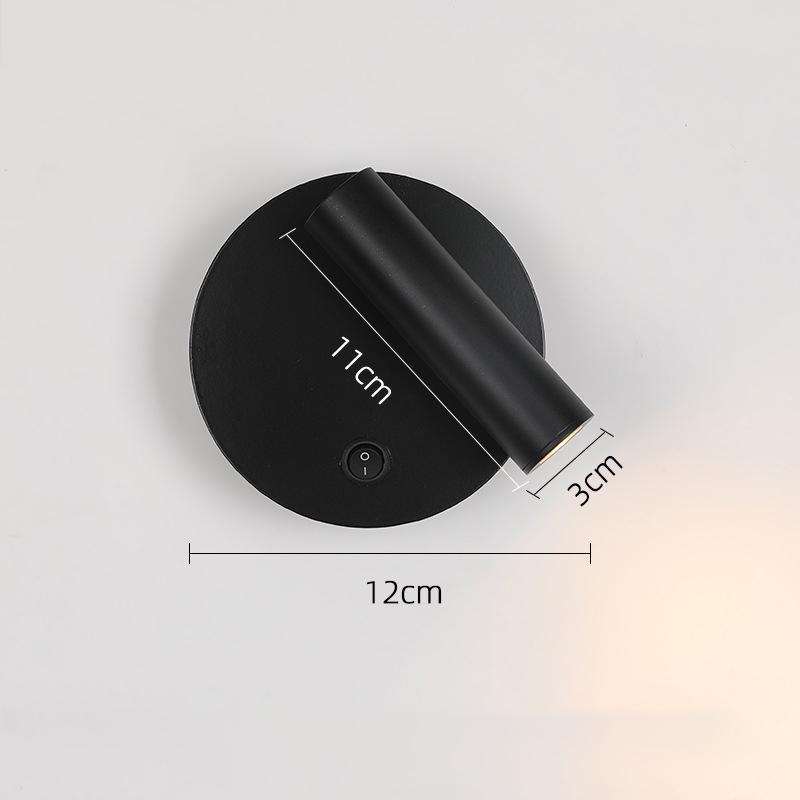 

Минималистский светодиодный настенный светильник, светильник для чтения в коридоре, спальне, кабинете, отеле, ночник, регулируемый вращающийся настенный светильник 3 Вт, прожектор Warm White чёрный
