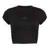 Womens/Ladies Mono Logo Ribbed Crop Top