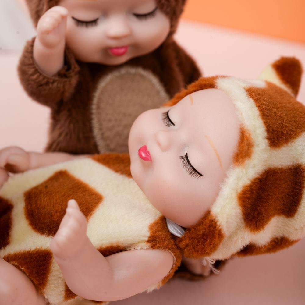 Kawaii Păpuși Reborn de Simulare de 3,5 inch Jucărie Mini Drăguță Păpușă Serie Bebeluș Adormit Jucărie Animal de Desene Animate Pentru Copii Cadou de Ziua de Naștere