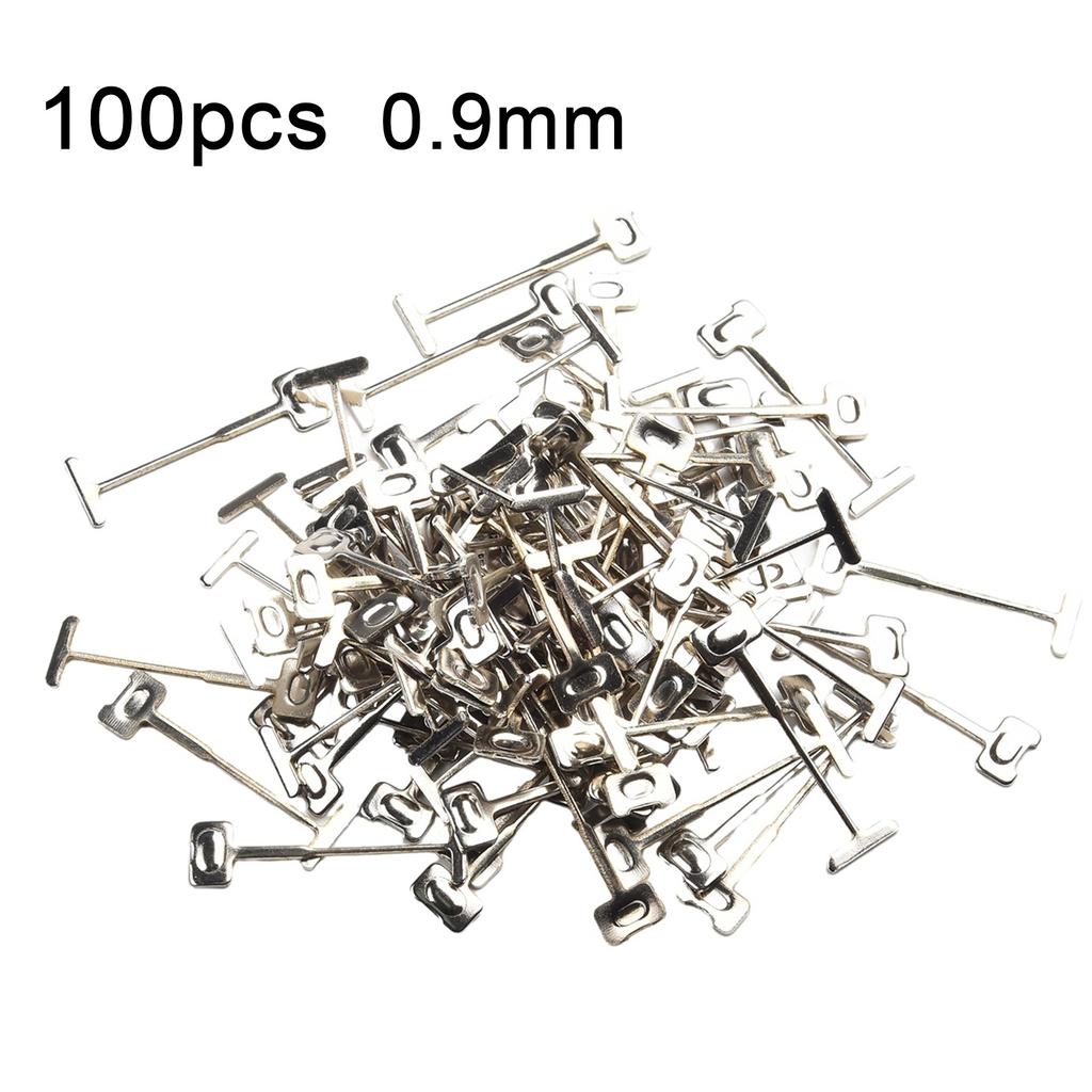 100 Pcs 0.9mm/1.5mm Sample Tile Leveling Wedges System T-Shaped Steel Needle Alignment Ceramic Positioning Construction Tools