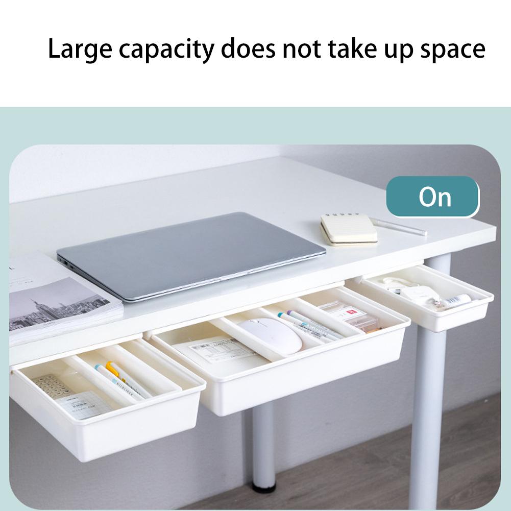 Under Desk Drawer Under Desk Organizer Large Capacity Under Table Storage Holder Slide Out Drawer Tray for Home Office