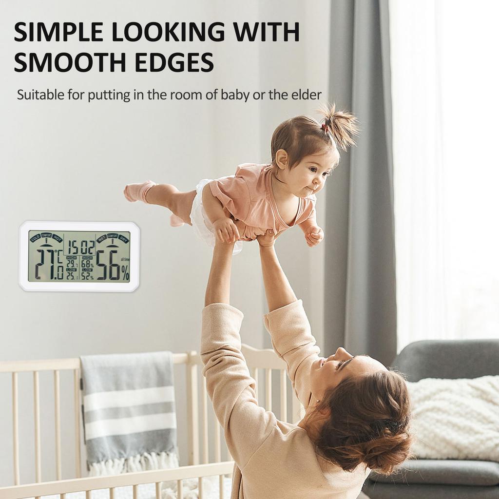 HABOTEST Mini Digital Hygrometer and Thermometer Indoor Humidity Meter Room Temperature Sensor with Stand and Hole