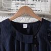 Girls' Fashionable Navy Blue Dress: Spring/Summer Children's Princess Dress with Flowy Sleeves and Ruffles