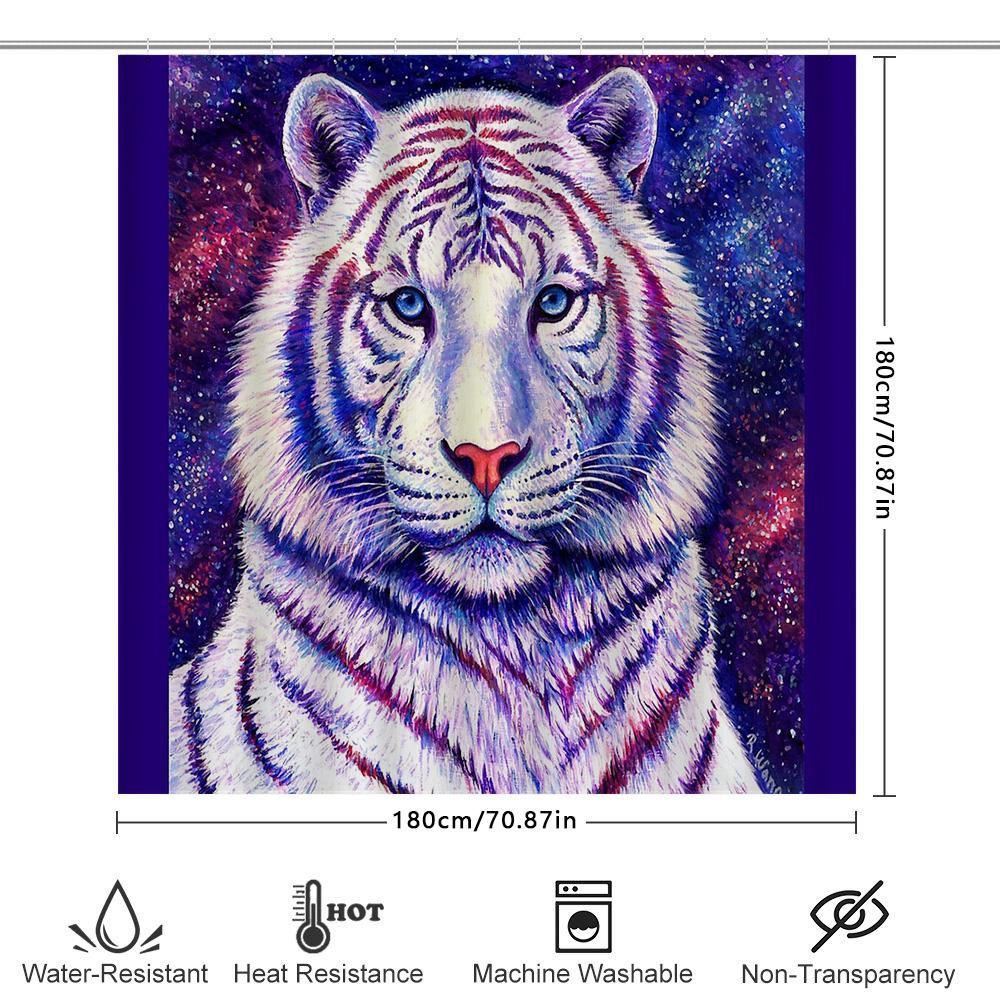 Bathroom Curtain Jungle Animal Tiger Pattern Shower Curtain Wild Cat Home Decor Waterproof Washable Modern Style