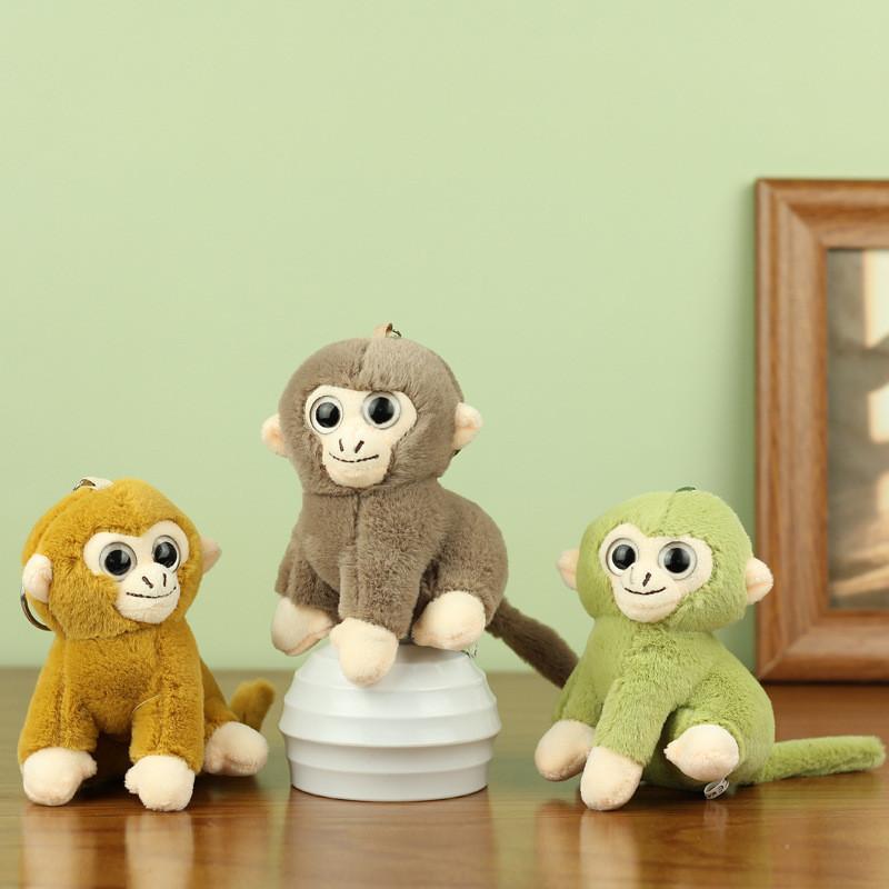Adorable Small Plush Monkey Toy Soft Golden Snub-nosed Monkey Stuffed Animal Keychain Monkey Decoration For Kids Gift