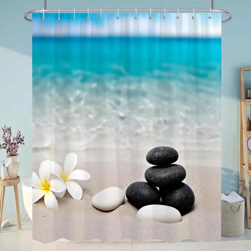 Botanical Floral Bathroom Curtains Tropical Green Leaf Butterfly Nature Landscape Polyester Fabric Shower Curtain Bathroom Decor