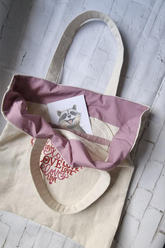 Shopper Bag with Embroidery Heart LB781 NeedleWoman Beige (39681005)