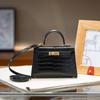 Matte Krokodilleder-Muster Kelly Bag 19mini Leder Mini Zweite Generation Kleine Handtasche Damen Schulter-Umhängetasche