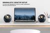 Creative Pebble V2 Minimalistic Desktop Speaker with AUX Up to 8W RMS Power for Computers and Includes Adapter and Extension Cable - 2.0 USB-C, 3.5mm