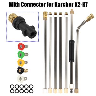 Lancia a Spruzzo d'Acqua Strumento per Pulizia Auto Potente Per Karcher Serie K Idropulitrice Getto Metallico Con 5 Ugelli Rapidi Asta di Estensione Ugello Pulitore Tetto