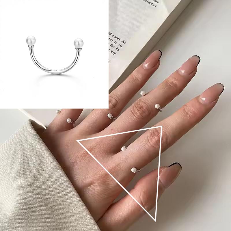 PANJBJ 925 Sterling Silver Geometric Cross Ring for Women Girl Fashion Individuality Concise Jewelry Birthday Gift Dropshipping