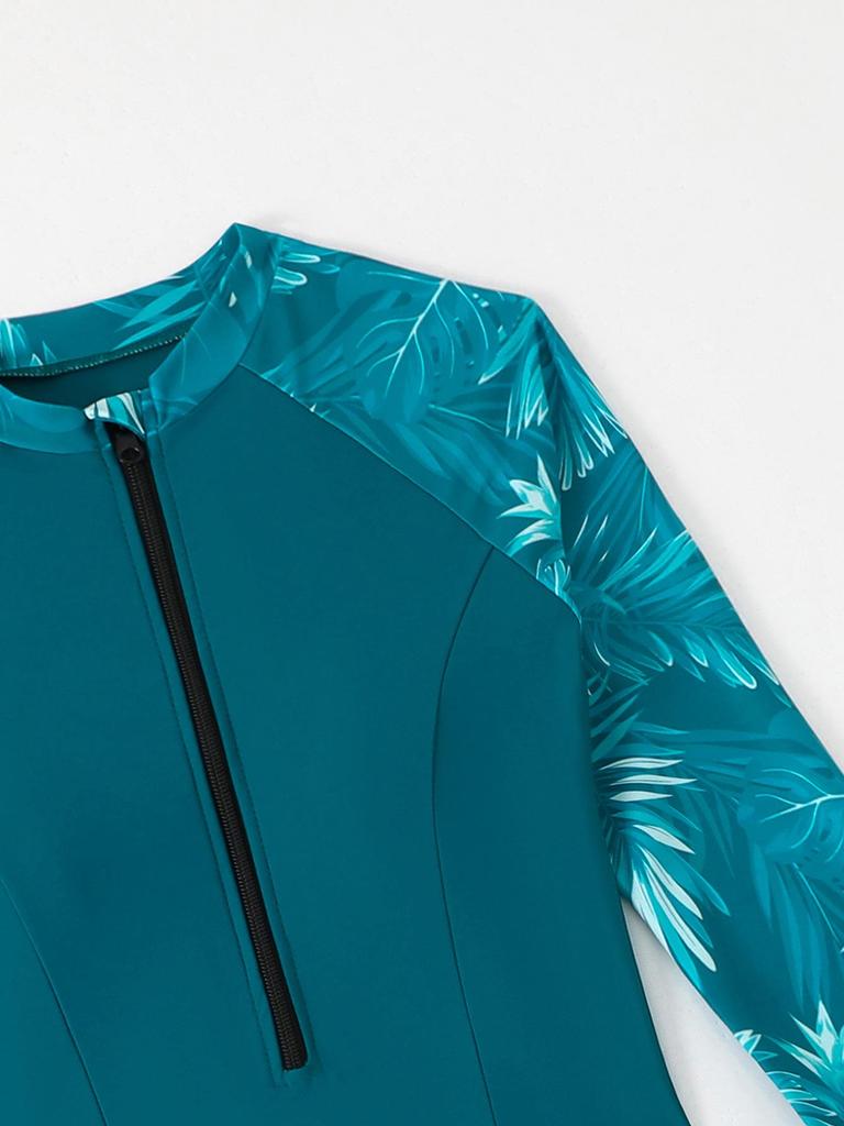 2026 New Sun-Protective Zipper Swimwear: Long Sleeve Two-Piece Swimsuit with Long Pants, Middle Eastern Conservative Style