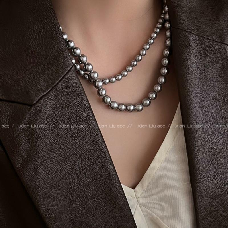 Jednoduché Luxusní Módní Elegantní Šedé Náhrdelníky Chokery s Imitací Perel Pro Ženy Šperky Svatba Doplňky