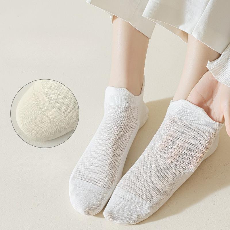 Summer Women's Ear Lift Mesh Women's Socks Solid Color Short Socks Style Breathable Boat Socks Invisible Socks