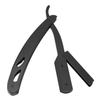 Professional Folding Straight Razor Holder Stainless Steel Beard Shaver Holder Hair Removal Tool Black