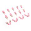 24pcs Long Ballet Nails  Dyed And Spliced Nails  Removable Ultra-thin Nails 10ml