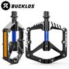 BUCKLOS Mountain Bike Pedals Aluminum Alloy Non-Slip Bicycle Pedals with Reflectors DU Bearings Bicycle Platform Pedals 9/16''