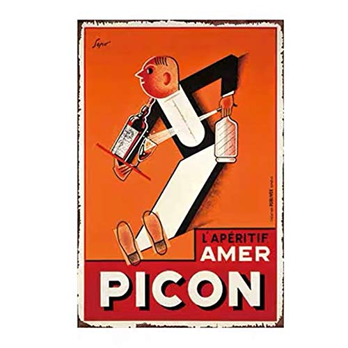 

АПЕРИТИВ AMER PICON Винтажная Жестяная Табличка для Бара Клуба Настенное Украшение Ремесла винтажный металлический настенный декор 20x30cm（7.8x11.8inch）