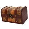 Vintage Wood Box Jewelry Storage Case   Treasure Chest  (Stamp)