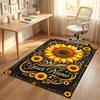 Sunburst Theme Soft Crystal Velvet Rug Custom Name & Text Print Non Slip Floor Rug for Bedroom Living Room