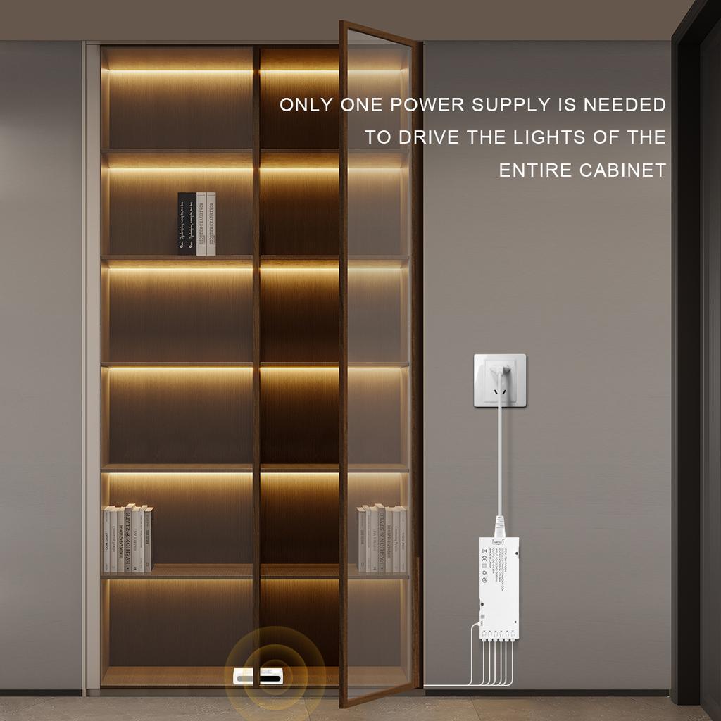 12V COB LED Strip Light Smart Double Door Sensor Switch Cabinet Lights for Your Room Lighting Dupont LED Tape Door Open Light-ON
