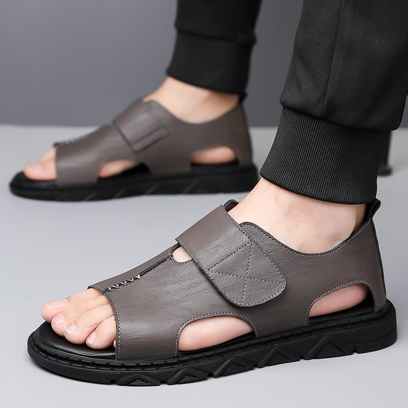 Summer High Quality Leather Men's Sandals Outdoor Casual Handmade Comfortable Minimalist Design Soft Beach Sandals Shoes