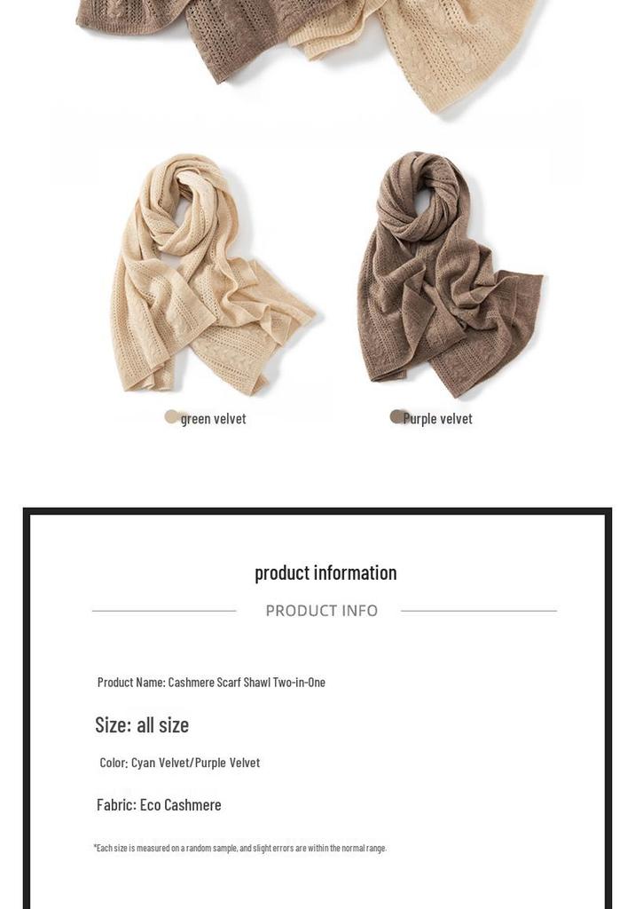 Women's Retro Cashmere Scarf - Autumn/Winter Knitted Shawl for Warmth and Style