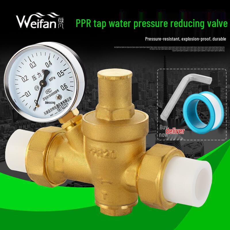 PPR20/25 Water Pressure Reducing Valve for Home: Compatible with Water Purifier, Heater, and 4-Point PPR Fitting
