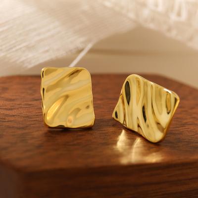 Irregular Pleated Geometric Earrings for Women Fashionable Versatile High-end Style Earrings Gift Earrings for Besties