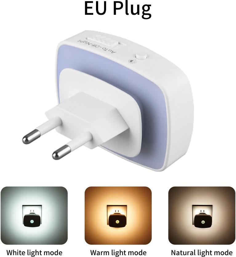 

EU US Plug in Wall Lamp with Motion Sensor Bedroom Kitchen Hallway Stairs Infrared Induction LED Night Emergency Lamp 3 Colors