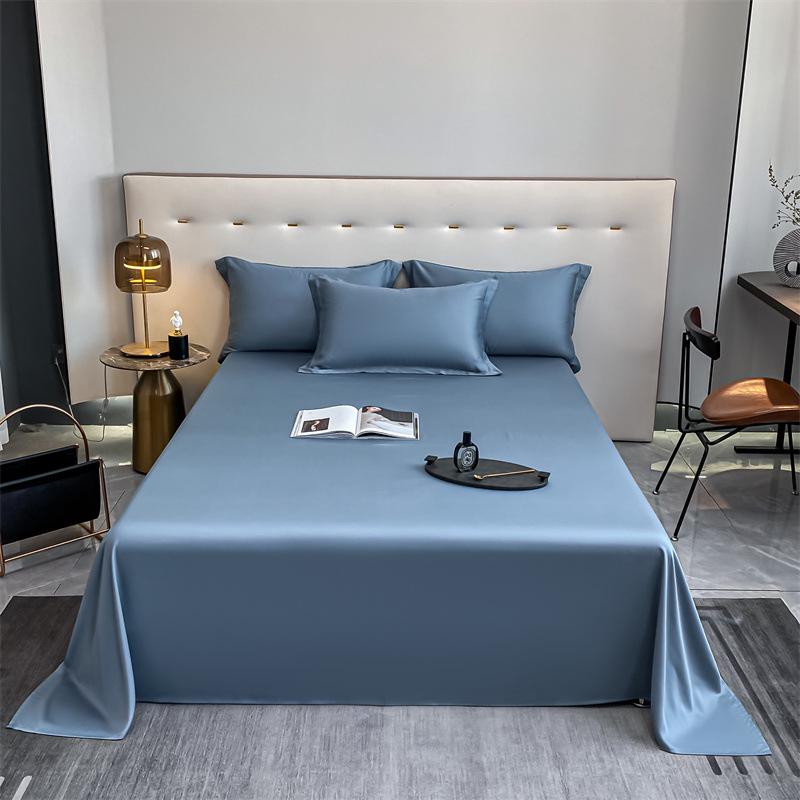 Popular 100% Cotton Sateen Bed Sheet Set - Solid Color, Long Staple Cotton, Single/Double Sizes, Three-Piece Collection