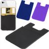 Solid Color Silicone Card Sleeve Earphones ID Credit Storage Phone Back Case