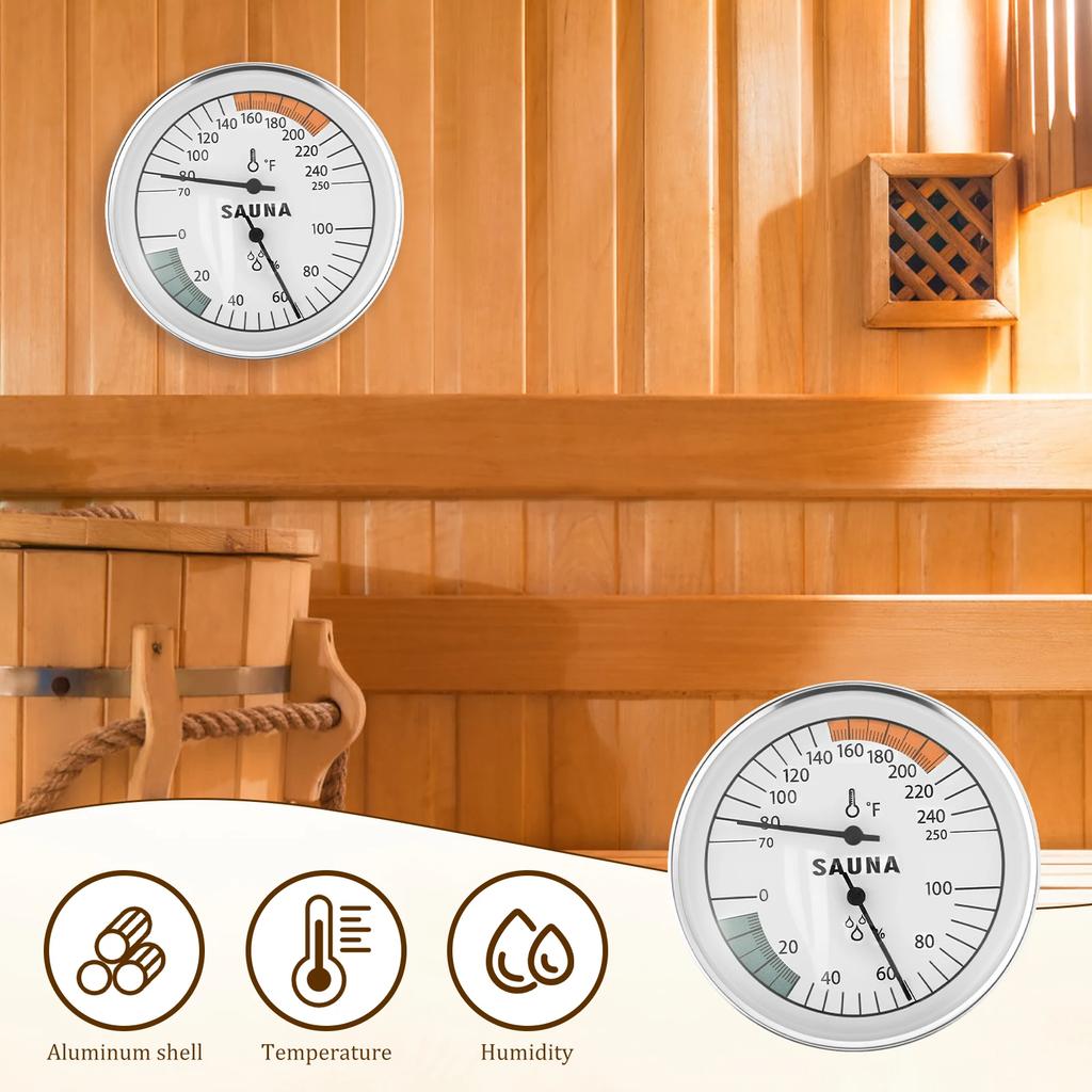 Wall Mounted Sauna Room Hygrometer Room Thermometer Sauna Humidity Temperature Gauge Home Indoor Temperature Digital Monitor
