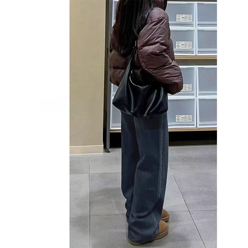 

Women s Straight Leg Jeans, Spring/Autumn Style: Narrow Fit, Wide Leg, Petite to Plus Size, Curvy Pear Figure, Slimming Pants. XL сине серый