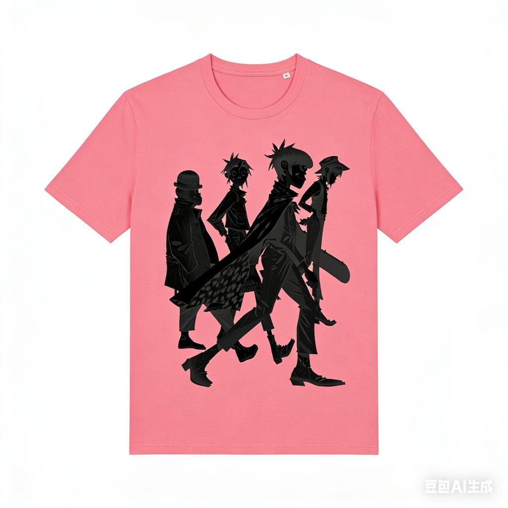Gorillaz Shadows Tshirt Unisexs and Womens Cotton Summer Clothes Hip Hop Fashion Short Sleeve Tshirt Streetwear Unisex Fan Gifts