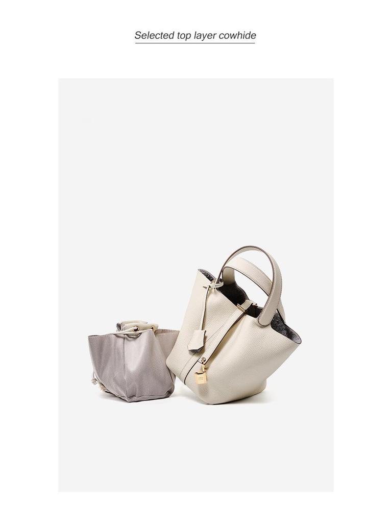 2025 High-End Genuine Leather Bucket Handbag - Classic, Versatile, Large Capacity Mommy Bag