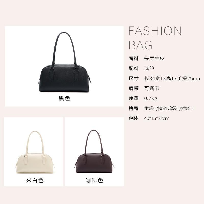 Row Boston Bowling Bag Leather Women's Handheld Single Shoulder Luxury Underarm