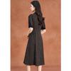 French Retro Polka Dot Lace Patchwork Midi Dress
