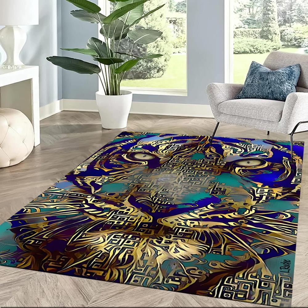 Colorful Tiger Portrait Floor Mats for Living Room, Bedroom and Room Decoration Are Suitable for Gifts.