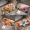 Durable 3D Bath Mat Diatomaceous Earth Absorbent Shower Doormat Anti Slip Oil Painting Bathroom Floor Mat Door
