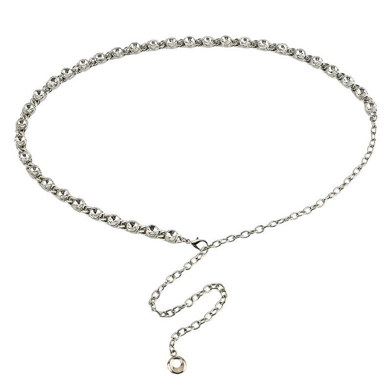 European and American Rhinestones Inlaid with Metal Waist Chains, Ladies' Temperament, Small Fragrance Style, Dress, Decorate The Body Chain for Women