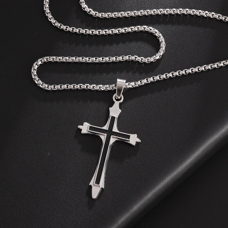 Fashion Retro Versatile Cross Men's Trendy Simple Jewelry Pendant Necklace