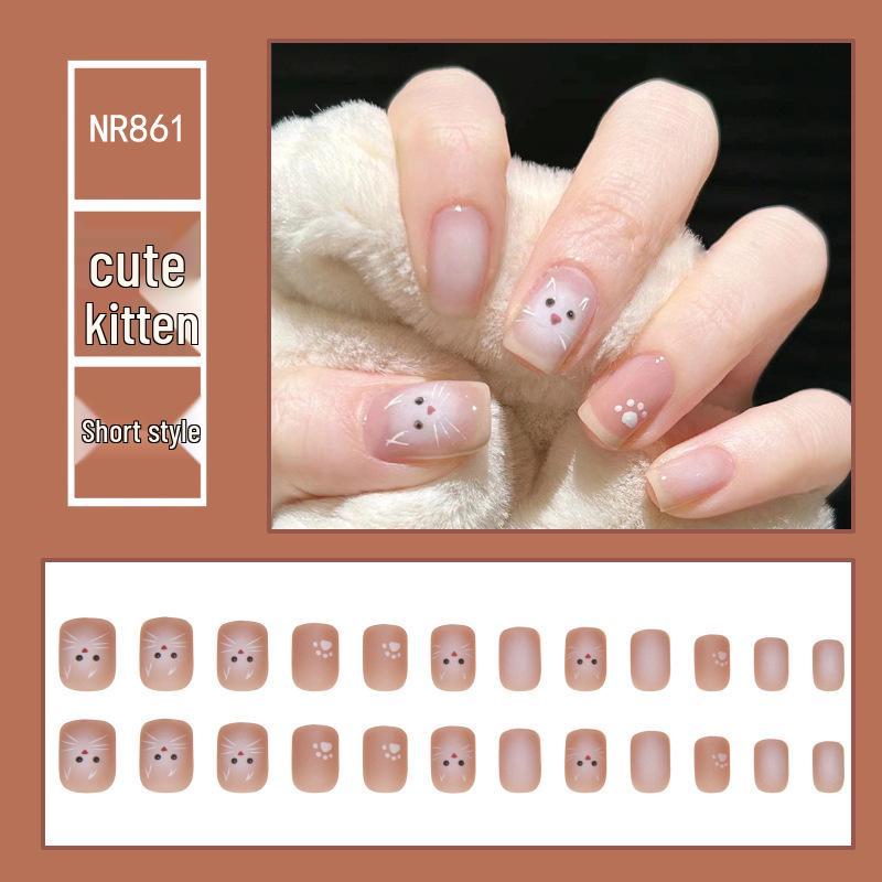

Набор для нейл-арта «Омбре Котенок», 24 предмета: Милые накладные ногти с кошачьими лапками