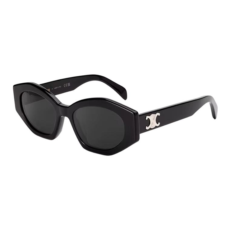 

Celine Logo Design Cat Eye Sunglasses Unisex sunglasses Glossy-Black CL40238U_01A_55 Basic Packaging-Eyeglass Case+Box